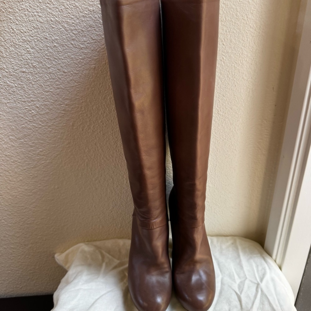 Brian Atwood Brown Knee-High Leather Boots Size 7